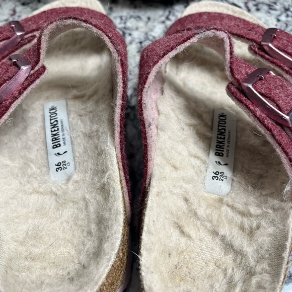 Birkenstock Arizona Pink Felt and Wool Sandal Size 36 - Picture 7 of 11